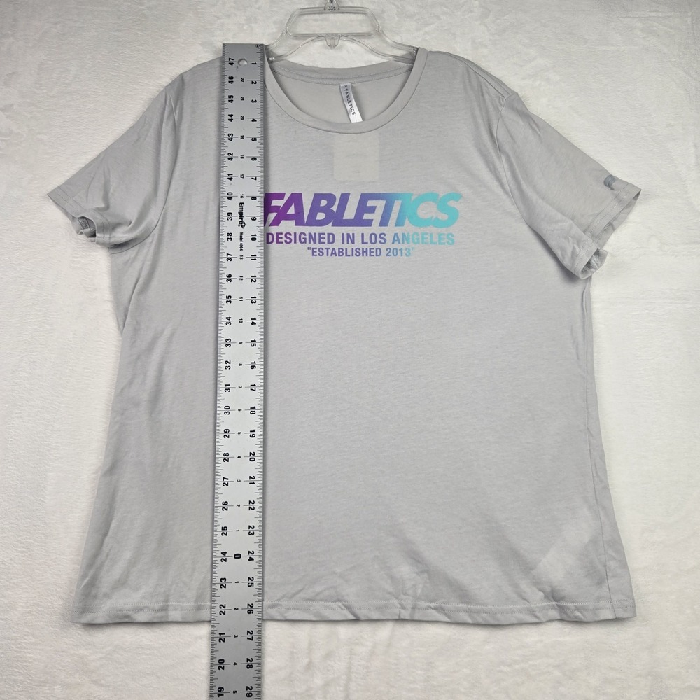 NWT Fabletic's Women's 100% Cotton Jersey Tee XXL Mineral Gray Cosmic Shower - Picture 8 of 8